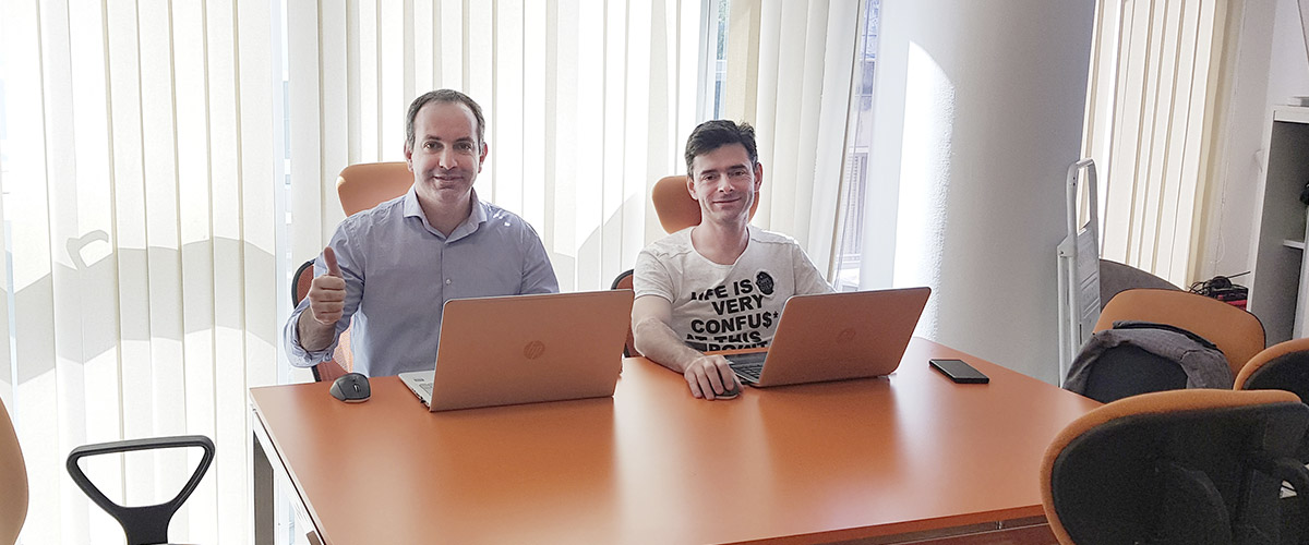 Los ingenieros en jefe Miguel Ciacci y Gustavo Montiel